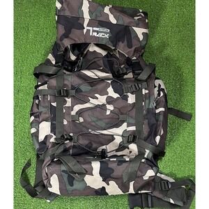 Vintage Camo Backpack Framed Outdoor Hunting Hiking Rucksack Woodland Camoflauge